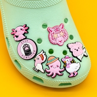 2025 nouveau Kawaii drôle 2D Pvc Animal chaussure dentelle breloques rose doux chien patte chat vache cochon oiseau concepteur chaussure breloques en vrac en gros