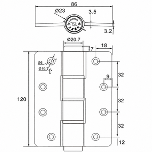 Charnière de porte à fermeture amortie hydraulique 4 pouces type E en alliage d'aluminium, capacité 40 kg, silencieuse, noir mat, avec amortisseur pour porte en bois d'hôtel - Product Image 2