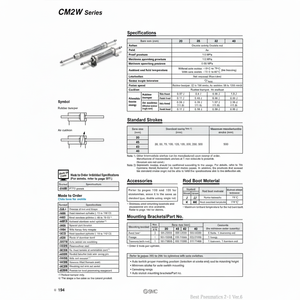 CDM2WB25-25Z de vérin pneumatique SMC - Product Image 1