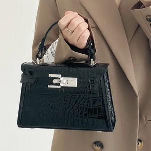 Crocodile Pattern Kelly Bag For Women Black Horizontal <b>Square</b> Flap Lock Closure Durable Handbag Winter 2025 - Product Image 2