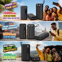 Batterie externe personnalisée avec logo, haute capacité 10000 mAh, charge rapide 22,5 W, double câble avec ports Type-C et USB pour cadeaux d'entreprise