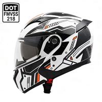 Casque de moto convertible OEM en gros, noir, ABS haute densité, certifié DOT, avec visière solaire intégrée, casque de protection sportif