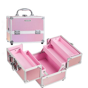 Custom Logo Cosmetic Storage <b>Box</b> with Locking System - Adjustable Aluminum <b>Makeup</b> Organizer for Nail Teeth Whitening Training - Product Image 2