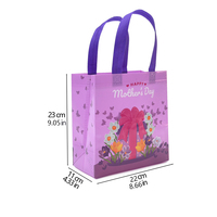 Hadiah Bunga non-tenun langsung dari pabrik tas Tote lucu desain pola kartun gaya lipat diskon besar untuk Hari Ibu