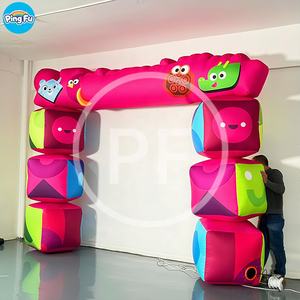 Airblown Carnival archway โคมไฟโฆษณาขนาดยักษ์สีชมพูเป่าลมรูปการ์ตูนอุปกรณ์ตกแต่งซุ้มดอกไม้สำหรับงานปาร์ตี้ - Product Image 2