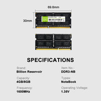 BR Wholesale RAM DDR3 8GB with Best Quality DDR3 4GB 8GB 1600 Memory for Laptop Notebook Sodimm