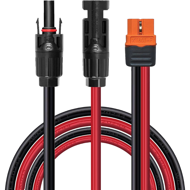 Solar Plug to High Current Bullet Adapter 12AWG Solar Panel Charging Cable for Portable Power Station Solar Generator