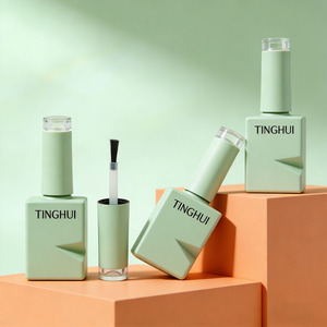 Flacon carré en verre de 10 ml pour huile à cuticules de luxe, personnalisable avec logo, flacon vide pour vernis à ongles. - Product Image 1
