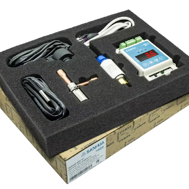 SANHUA Industrial Electronic Expansion Valve Kit SEC611 R4 SEC612 R4 EEV Pressure Transducer Packard Cable Temperature Sensor