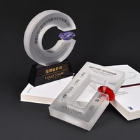 Prix de trophée en verre de cristal givré de forme ronde gravée personnalisée avec MH-J232 de diamant de couleurs