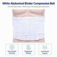 Ceinture de compression abdominale post-chirurgicale blanche avec soutien dorsal et fermeture en X