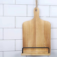 Soporte para Libros de Cocina de Madera de Pino con Sujeta Páginas de Metal, Soporte de Lectura para Tabletas en la Encimera de la Cocina, OEM