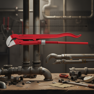 ประแจปรับระดับได้ 310 นิวตัน ความยาว L พร้อมปากเปิดแบบ A สำหรับซ่อมท่อและข้อต่อ - Product Image 3