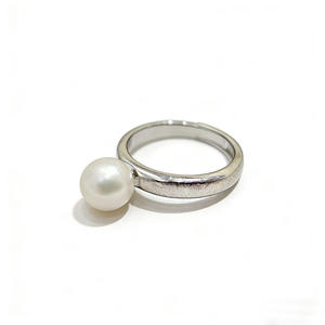 Ensemble de bagues en argent 925 1394DIY, édition légère vide avec perles rondes de 6 à 8 mm, accessoires en perles - Product Image 5