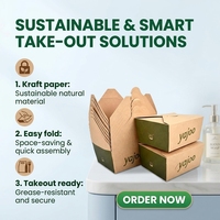 Boîtes alimentaires à emporter carrées en kraft doré, compatibles micro-ondes, 49 oz, résistantes aux fuites et à la graisse, pour restaurants, traiteurs et événements