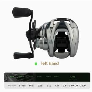 <span class=keywords><strong>Moulinet</strong></span> de pêche professionnel de haute qualité en alliage de magnésium et acier inoxydable, 8+1 roulements à billes, frein max 6kg, rapport de transfert 7.2:1, magnétique - Product Image 2