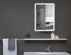 Antifog banyo aynası ile çerçevesiz otel ev Led aydınlatma ayna