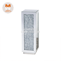Piédestald miroir de gros support en verre avec diamant écrasé