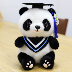Pronto <span class=keywords><strong>per</strong></span> la spedizione all'ingrosso Logo personalizzato e dimensioni del <span class=keywords><strong>nome</strong></span> grazioso carino <span class=keywords><strong>peluche</strong></span> imbottito morbido <span class=keywords><strong>per</strong></span> il Panda di diploma scolastico - Product Image 2