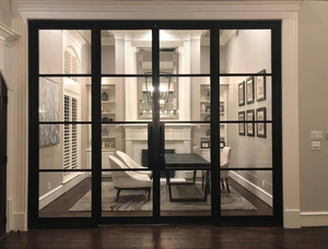 Custom Franse Dubbele Stalen Glazen Toegangsdeur Met Side Lite En Fix Window - Product Image 3