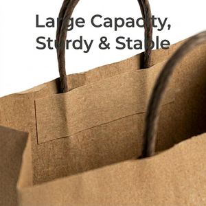 Bolsas de Papel Kraft Personalizadas al por Mayor, Bolsas de Compras Impresas con su Propio Logotipo, Bolsas de Regalo de Lujo en Color Marrón y Blanco - Product Image 2