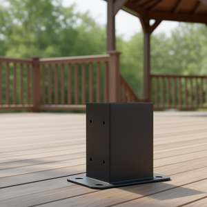 Soporte de base para poste 4x4 de alta resistencia 3.6x3.6 con recubrimiento en polvo negro mate para soporte de barandilla de terraza o pabellón - Product Image 2