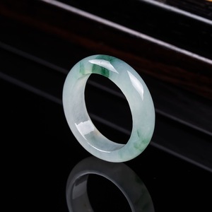 Anel de Pedra Natural Jade Verde e Azul Esmeralda Tipo A, Anel Unissex para Casal, Anel de Jade Verde para Uso Diário, Presente - Product Image 4