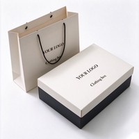 Boîte cadeau en papier pour vêtements, chemises formelles, emballage de vêtements de luxe personnalisé, boîte à vêtements avec impression à l'encre de soja, vente en gros