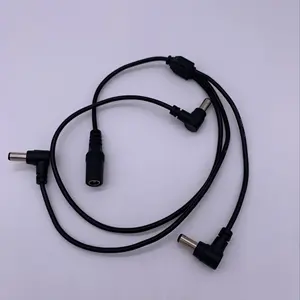 1m black 20AWG cctv power splitter cable 1 female to 3 male