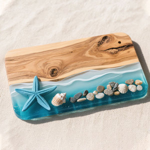 Số lượng lớn 500Pcs thủ công gỗ tre vỏ Đại dương hoa khô nhựa phục vụ charcuterie pho mát thớt cắt khối - Product Image 2