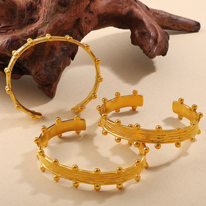 Fashion Jewelry <b>Set</b> Stainless Steel 18K Gold Plated Ball Design Women's Party Earrings <b>Bracelet</b> <b>Set</b> - Product Image 2