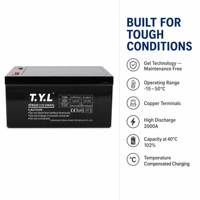Batterie Gel 12V 250Ah, batterie au plomb scellée sans entretien, à décharge profonde, rechargeable pour UPS et stockage d'énergie solaire
