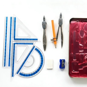 Wholesale High Quality Metal 9pcs School Professional Compass and Math <b>Set</b> for <b>Kids</b> - Product Image 1
