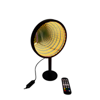 Lampe d'ambiance populaire au design 3D Abyss, effet miroir à mille couches et tunnel infini, pour chambre et bar