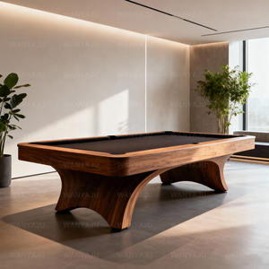 Table de billard en bois massif 7/8/9FT avec poches en <span class=keywords><strong>cuir</strong></span>, tissu haute vitesse, compatible avec les queues de snooker, conversion 3-en-1 pour salle à manger intérieure - Product Image 2