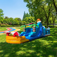 Toboggan gonflable géant et château gonflable combinés pour jeux en plein air, qualité commerciale pour location commerciale, aire de jeux gonflable