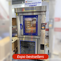 Horno Profesional 2 en 1 con 5 Bandejas, Horno Rotatorio de Aire Caliente con Fermentadora Integrada, Horno de Convección Apilable para Hornear Pan, Pasteles y Repostería