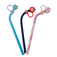 Nouveau capuchon de paille en silicone 3D mignon motif dessin animé 10 mm, embouts de paille réutilisables pour gobelet de 40 oz, accessoires de paille