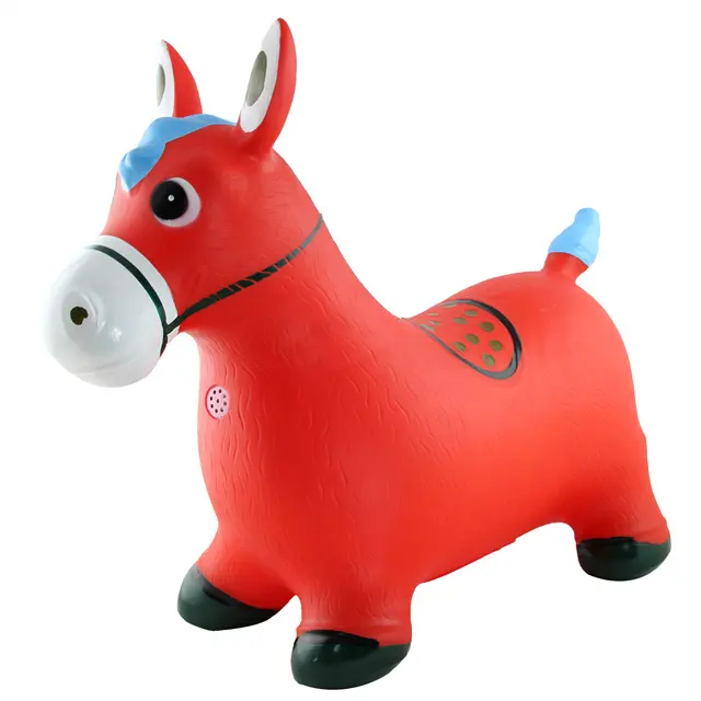 PVC inflatable jumping horse ride on rubber bouncing animal toy for kids