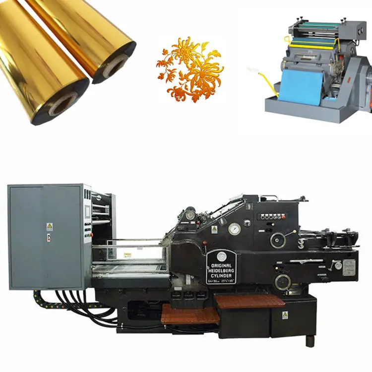 Caixa cortando automática novos e usados máquina de impressão da folha de carimbo de ouro quente