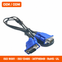 Câble VGA 3+2 durable DB15 mâle-mâle avec gaine en PVC pour moniteur, PC, projecteur – Longueur personnalisée OEM ODM – Fabricant de faisceaux de câbles