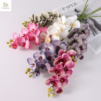 Anggrek Phalaenopsis Buatan 7 Kepala Berkualitas Tinggi, Bunga 3D Realistis Lembut dari EVA, untuk Hari Valentine, Hari Ibu, Pernikahan, dan Dekorasi Rumah