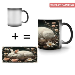 Frosted Black 11oz <b>Ceramic</b> Mug Heat Color Changing Magic <b>Cup</b> For Milk Tea Lovers - Product Image 4