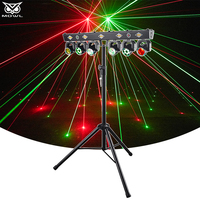 Projecteur DJ DMX Beam Wash Laser Strobe 6-en-1 à Tête Mobile LED et Bandes Lumineuses avec Trépied