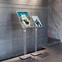 A2 Intérieur Affichage Vertical Affiche Led Publicité Boîte à Lumière Signe Double Tige Support avec Base