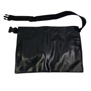 Portable <b>Makeup</b> <b>Brush</b> Fanny Pack Storage <b>Bag</b> Black PU Leather Zipper Closure Waterproof Outdoor Beauty Artist Tool <b>Bag</b> - Product Image 4