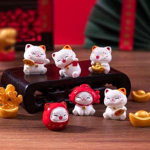 Figuras <span class=keywords><strong>de</strong></span> Gatos en Miniatura, Lindas Figuras <span class=keywords><strong>de</strong></span> Gato <span class=keywords><strong>de</strong></span> la Suerte <span class=keywords><strong>de</strong></span> Resina, Animales para Decoración <span class=keywords><strong>de</strong></span> Pasteles, Plantas y Automóviles - Product Image 3