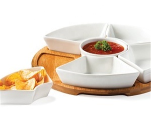 الشمال الإبداعية الفاخرة منضدة دوارة تصميم السيراميك الحلوى الجافة طبق فاكهة وجبة خفيفة طبق تقديم - Product Image 1