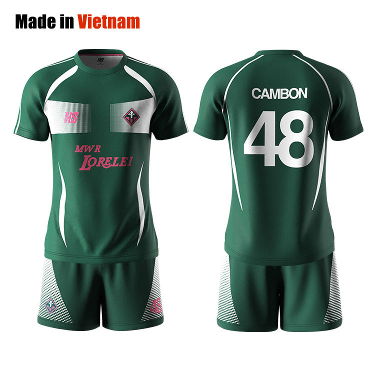Green and White Soccer Jerseys Customizable Teamwear
