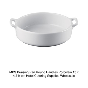 Casserole ronde en porcelaine peu profonde avec poignées Ø 15 cm H 1130180 cm Mps - Product Image 2